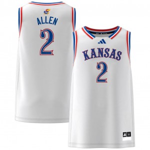 Corbin Allen University of Kansas College Basketball #2 Men Player Jersey - White