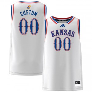 Custom University of Kansas College Basketball Men's NCAA #00 Jersey - White