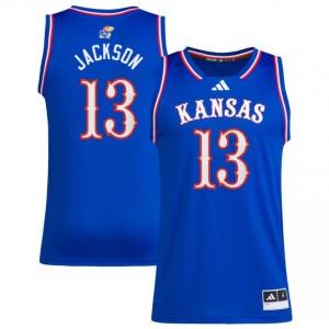 Elmarko Jackson Kansas Jayhawks #13 Replica College Basketball Mens Jersey - Royal
