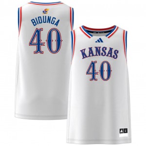 Flory Bidunga Kansas Stitched #40 Men's College Basketball Jerseys - White