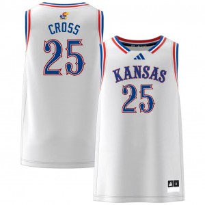 Justin Cross KU #25 College Basketball Game Men's Jersey - White