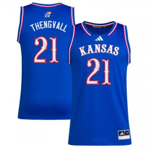 Will Thengvall Kansas Jayhawks Men College Basketball Player #21 Jerseys - Royal