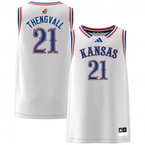Will Thengvall Kansas Men Stitched College Basketball #21 Jersey - White