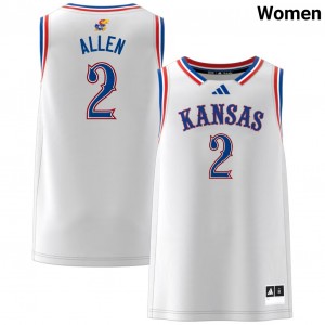 Corbin Allen Jayhawks Women's College Basketball Official #2 Jerseys - White