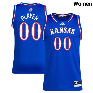 Custom Jayhawks Women Alumni College Basketball #00 Jersey - Royal