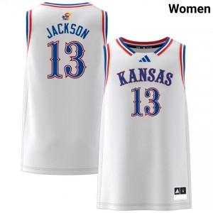 Elmarko Jackson University of Kansas College Basketball #13 2025-26 Women Jersey - White