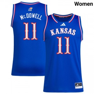 Jamari McDowell Kansas Women's #11 NCAA College Basketball Jersey - Royal