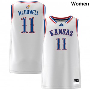 Jamari McDowell University of Kansas #11 Women's Player College Basketball Jerseys - White