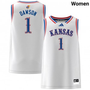 Jayden Dawson Jayhawks Women's College Basketball 2025 #1 Jerseys - White