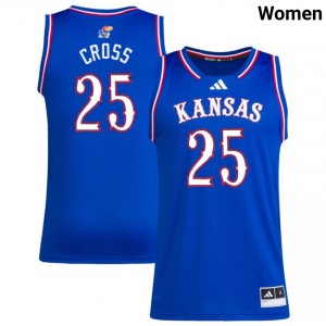 Justin Cross Kansas Official College Basketball Womens #25 Jerseys - Royal