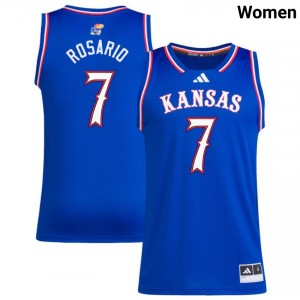 Kohl Rosario Kansas Jayhawks #7 Womens University College Basketball Jerseys - Royal