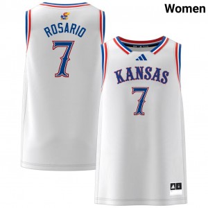 Kohl Rosario Kansas Jayhawks Womens #7 Limited College Basketball Jersey - White