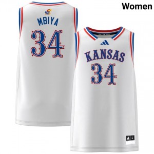 Paul Mbiya Jayhawks #34 Women 2025 College Basketball Jerseys - White