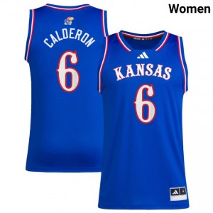 Samis Calderon Kansas Player Women #6 College Basketball Jersey - Royal