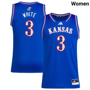 Tre White University of Kansas Women College Basketball Stitched #3 Jersey - Royal