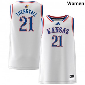 Will Thengvall University of Kansas Womens Player #21 College Basketball Jerseys - White