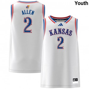 Corbin Allen KU Youth College Basketball #2 University Jersey - White