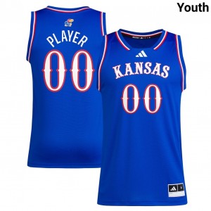 Custom KU Replica #00 College Basketball Youth Jerseys - Royal