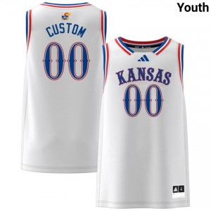 Custom University of Kansas College Basketball Game Youth #00 Jersey - White