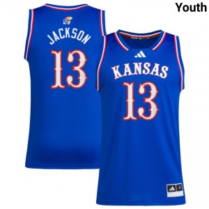 Elmarko Jackson Jayhawks Youth #13 Limited College Basketball Jerseys - Royal