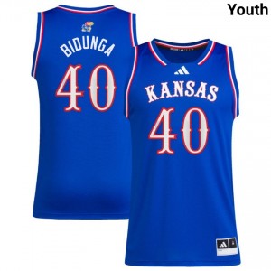 Flory Bidunga Kansas Jayhawks Stitched College Basketball #40 Youth Jerseys - Royal