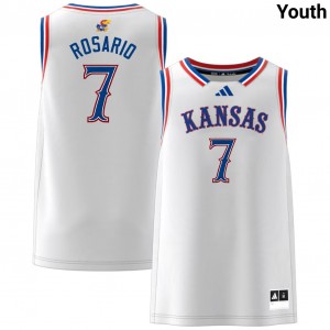 Kohl Rosario Jayhawks Youth #7 2025 College Basketball Jersey - White