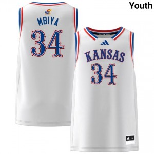Paul Mbiya Jayhawks NCAA College Basketball #34 Youth Jerseys - White