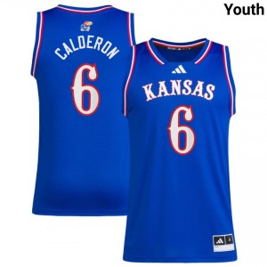 Samis Calderon Jayhawks #6 College Basketball NCAA Youth Jerseys - Royal