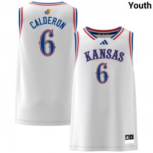 Samis Calderon University of Kansas College Basketball #6 Youth Game Jerseys - White